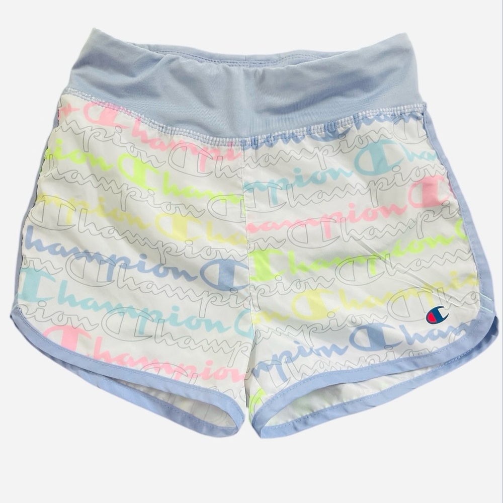 Champion Girls White Multi-Colored Athletic Shorts Size 5